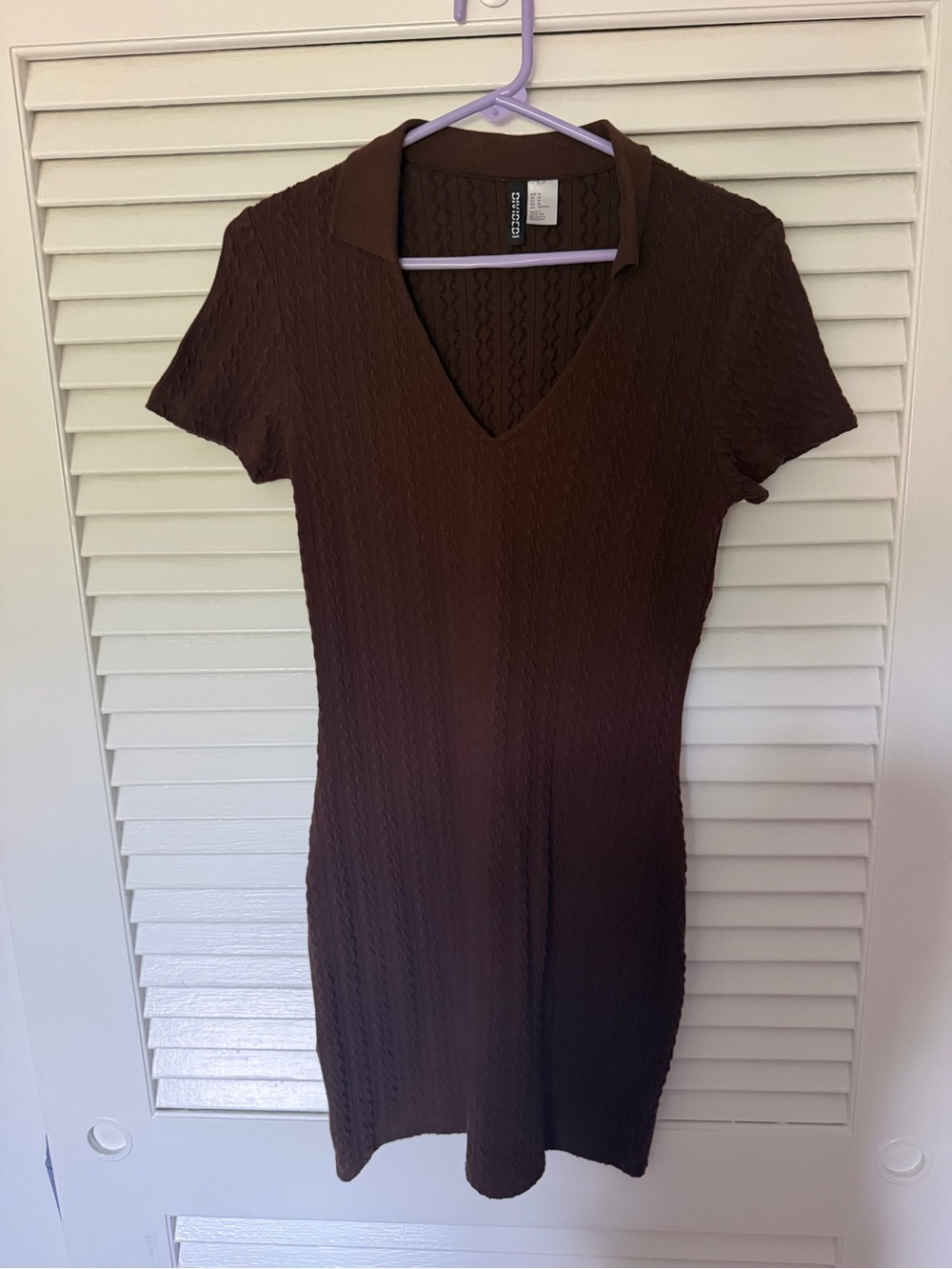 HM Brown Short Sleeve Knit Dress